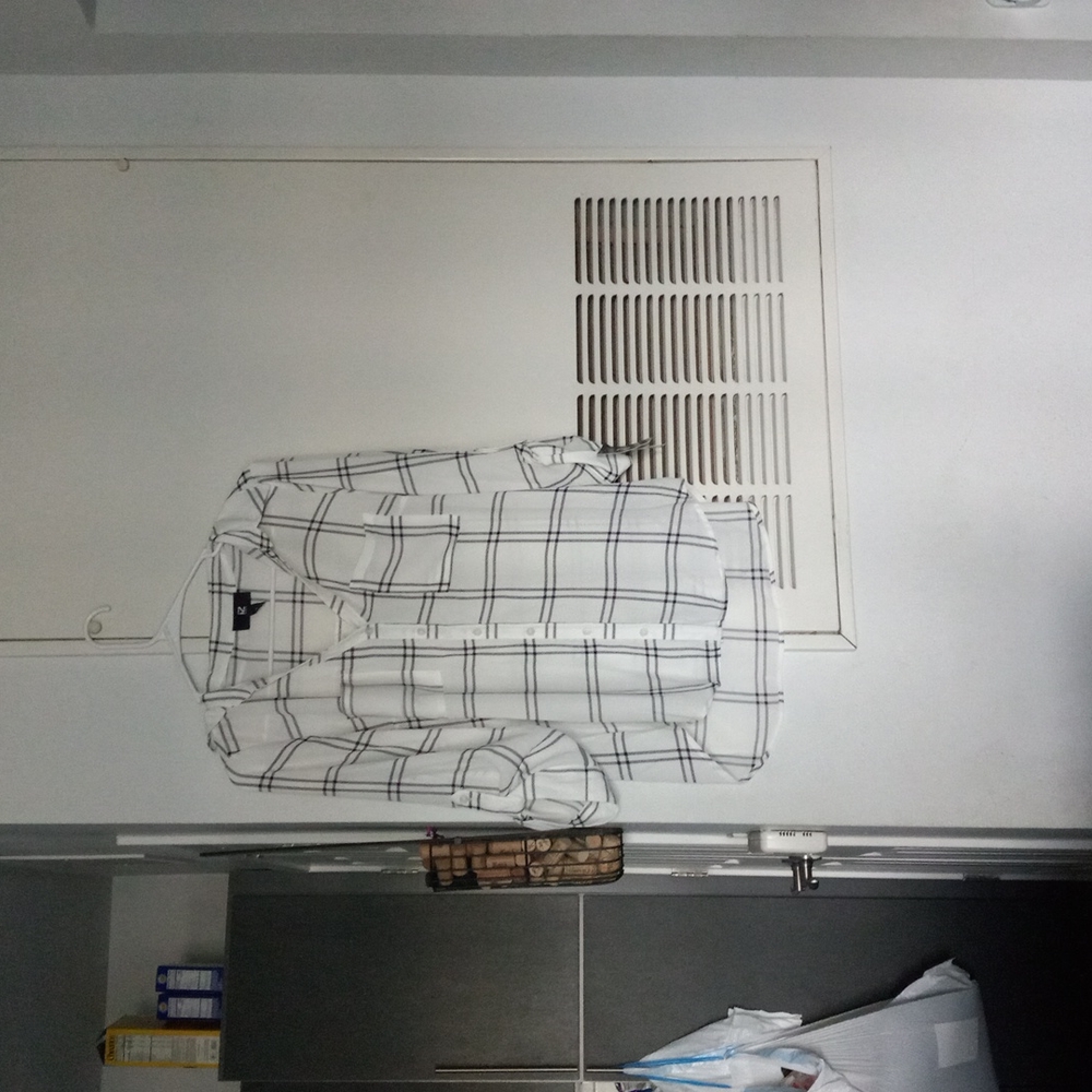 Black and white women's button down